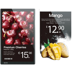 Digital Signage ESL / Pantalla LCD 15.6" Full Color / Doble Cara 1920x1080 / Wi-Fi 2.4G + NFC / Actualización 0.1s / IP6X / Gestión Cloud SaaS / 30,000+ Horas Vida Útil