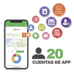 Licencia para realizar checadas de asistencia desde Smartphone (APP) con envío de fotografía y ubicación por GPS / Compatible con BIOTIMEPRO / Licencia para 20 usuarios