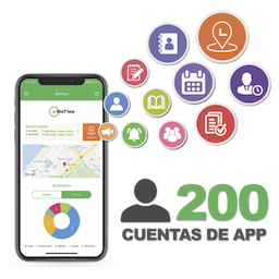 Licencia para realizar checadas de asistencia desde Smartphone (APP) con envío de fotografía y ubicación por GPS / Compatible con BIOTIMEPRO / Licencia para 200 usuario