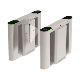 Puerta de cortesía tipo FLAP bidireccional / 30 personas por minuto / Acabado de Lujo / Apertura en 1 segundo / Acero inoxidable / Indicadores LED / Alarma por acceso denegado
