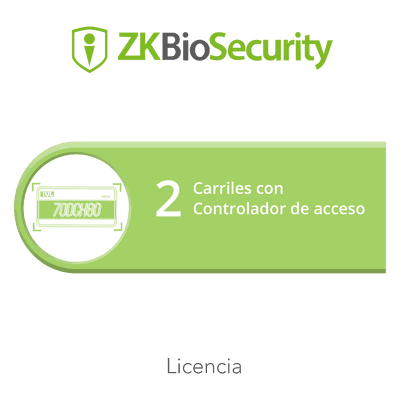 Licencia para ZKBiosecurity para modulo de estacionamiento de 2 carriles utilizando controlador de acceso