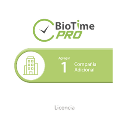 Software de Gestión Centralizada de Asistencia BIOTIMEPRO Licencia para agregar 1 compañía adicional