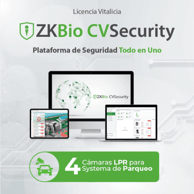 Licencia para ZKBio CVsecurity para modulo de estacionamiento de 4 carriles con camara de reconocimiento de placas