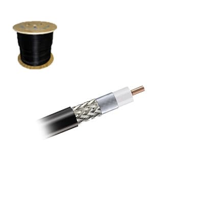 Cable Coaxial de Malla de Cobre EstaÑada, 50 Ohms, Retardante de Fuego, Carrete de 305 Metros (1000 Pies)