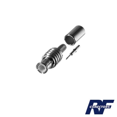 Conector MCX Macho de Anillo Plegable para RG-316/U, Grupo B1, Níquel/ Oro/ Teflón. 