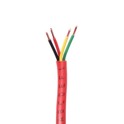 Bobina de 152 metros de alambre  4 x 18 AWG, tipo FPL, de color rojo, para aplicaciones en sistemas de detección de incendio y Sistemas de Evacuación.