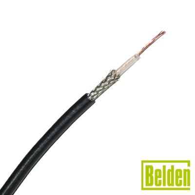 ( Venta x metro ) Cable tipo RG-174/U, Blindaje al 90% con Malla de Cobre Estañada, Núcleo Trenzado de Acero en baño de Cobre y Aislante de Polietileno.