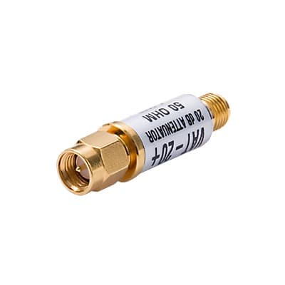 Atenuador en Línea de 20 dB, 0.5 Watt, Conectores SMA Macho-Hembra, CD-6 GHz.