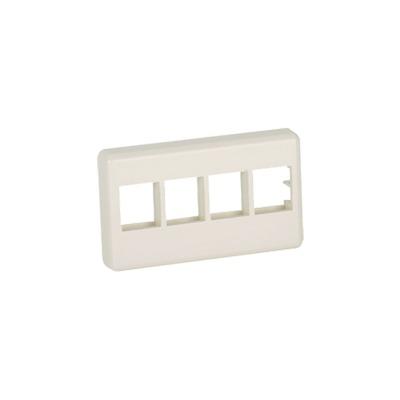 Placa de Pared Para Mueble Modular, Salida Para 4 Puertos Keystone, Color Blanco Mate