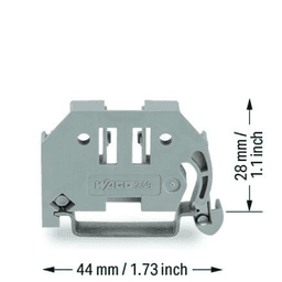 TOPE DE CIERRE SIN TORNILLOS / ANCHO 6 MM / PARA CARRIL DIN 35 X 15 Y 35 X 7,5 / GRIS / SIN HERRAMIENTAS / COMPATIBLE DIN EN 60715 / PLACAS DE FIJACIÓN