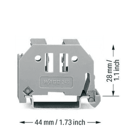 TOPE DE CIERRE SIN TORNILLOS / ANCHO 10 MM / PARA CARRIL DIN 35 X 15 Y 35 X 7.5 / GRIS / MONTAJE ENCAJABLE / SIN HERRAMIENTAS / INCLUYE OPCIONES DE MARCAJE