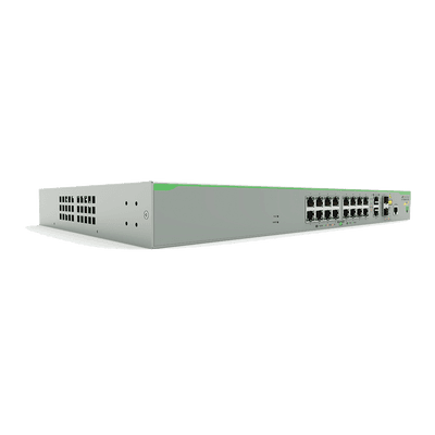 Switch PoE+ Administrable CentreCOM FS980M, Capa 3 de 16 Puertos 10/100 Mbps + 2 puertos RJ45 Gigabit/SFP Combo, 250W