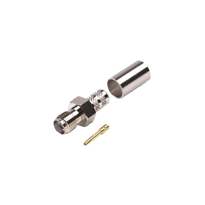 Conector SMA Hembra de Anillo Plegable para Cables RG-8/X, LMR-240, 9258, Niquel/Oro/Teflón.