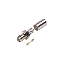 Conector SMA Hembra de Anillo Plegable para Cables RG-8/X, LMR-240, 9258, Niquel/Oro/Teflón.